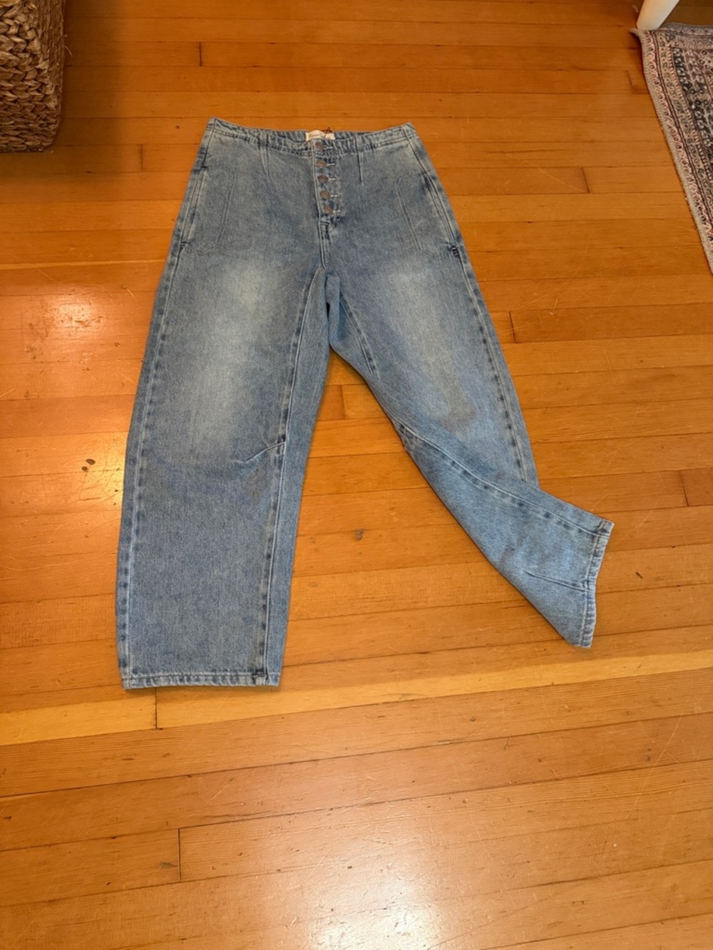 High Rise Barrel Jeans NWT